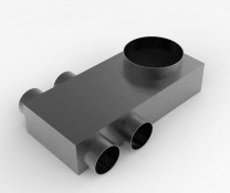 Collettore aria da sottofondo 160 in - 4 x 75 out due lati Collettore aria da sottofondo 160 in - 4 x 75 out due lati